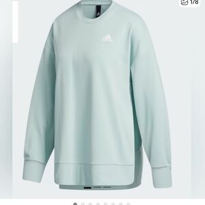 Adidas Mint Green Crewneck Sweatshirt XL | 3-Stripe Side Detail Pullover